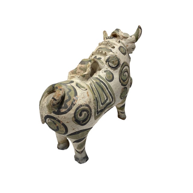 Off-white Vintage Torito De Pucará Peruvian Bull Sculpture Ceramic Folk Art Andes Decor For Sale - Image 8 of 18