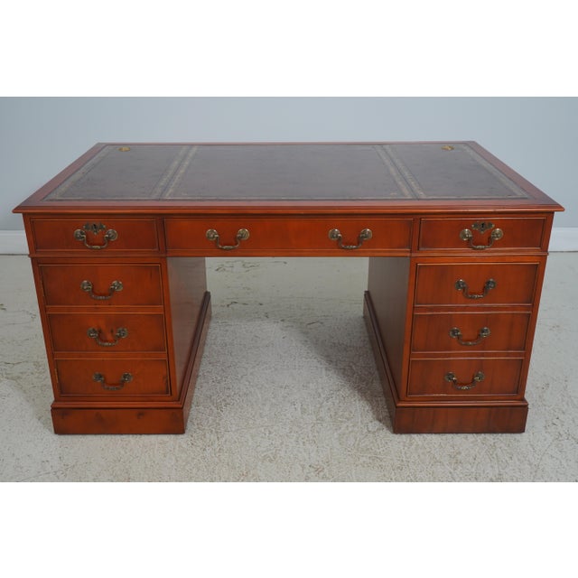 Age: Approx: 10 Years Old Details: Brown Tooled Leather Top Dovetailed Drawer Construction Quality Construction Quality...