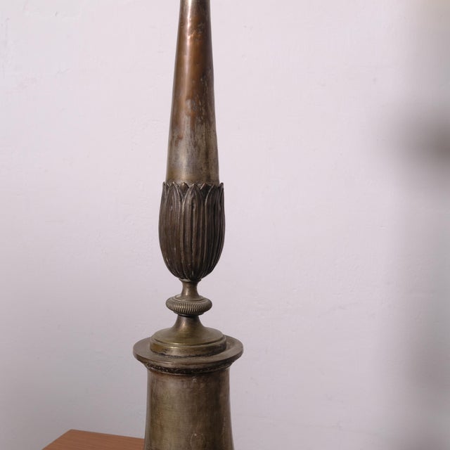Antique 19th Century Silver-Plated Copper Torch-Holder Floor Lamp For Sale - Image 15 of 18