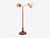 Wood Swedish Art Deco, Double Floor Lamp, Burl Wood, Metal, Fabric, Sweden, 1940s For Sale - Image 7 of 17