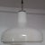 Ceiling Lamp with Opaque White Glass Shade, Chrome-Plated Metal Mounting & Black Cable and Canopy, 1960s For Sale - Image 3 of 5