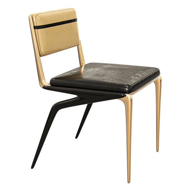 "Martin" Chair, with Bronze & Stainless Steel, Tailor Made Leather Bizimyer Furniture. Unmatched. Unrivalled. Designed by...