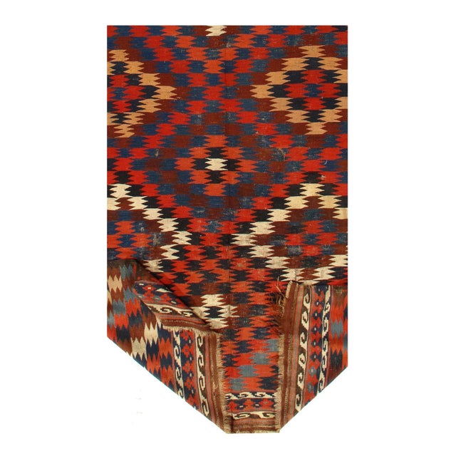 Traditional Vintage Red Turkish Hand Woven Kilim 6'4'' X 12'1'' For Sale - Image 3 of 4