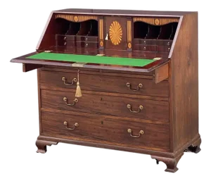 George Iiii Bureau Desk or Secretary Chest of Mahogany From the 18th Century