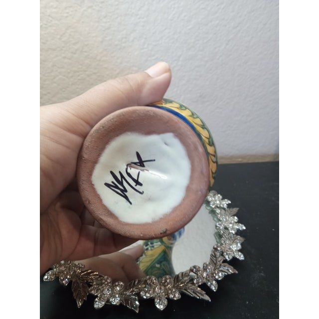 GORGEOUS Talavera Mexican Folk Art 6" Bud Vase The GORGEOUS Talavera Mexican Folk Art 6" Bud Vase is a handmade piece...