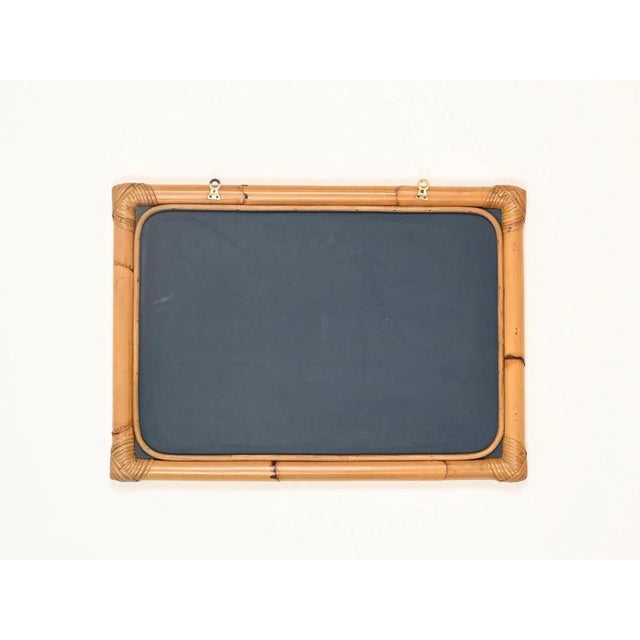 Mid-Century Italian Rectangular Mirror in Bamboo and Rattan, Italy, 1970s For Sale - Image 10 of 11