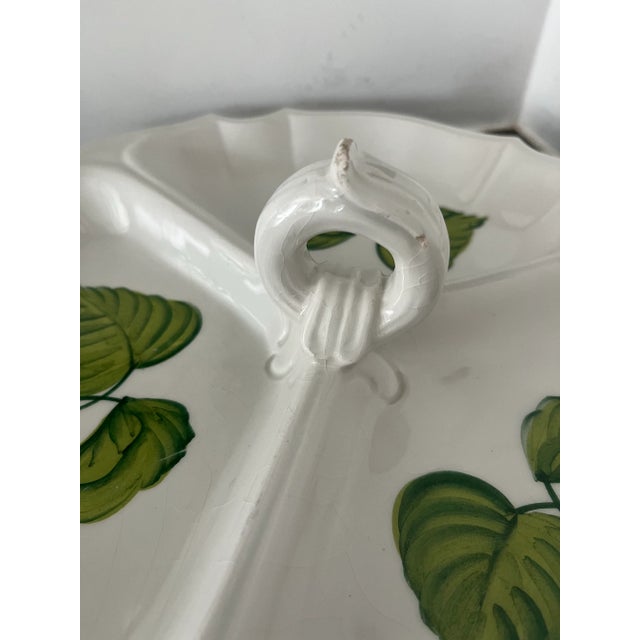 Vintage Italian Hand-Painted Ivy Relish Dish For Sale - Image 4 of 10