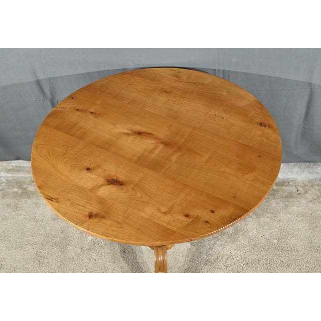 Cherry Wood Pedestal Table For Sale - Image 4 of 18