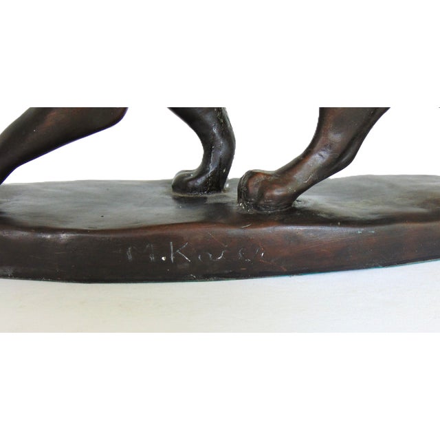 Vintage Bronzed and Copper Clad Lioness Statue 15.5"l For Sale - Image 4 of 12