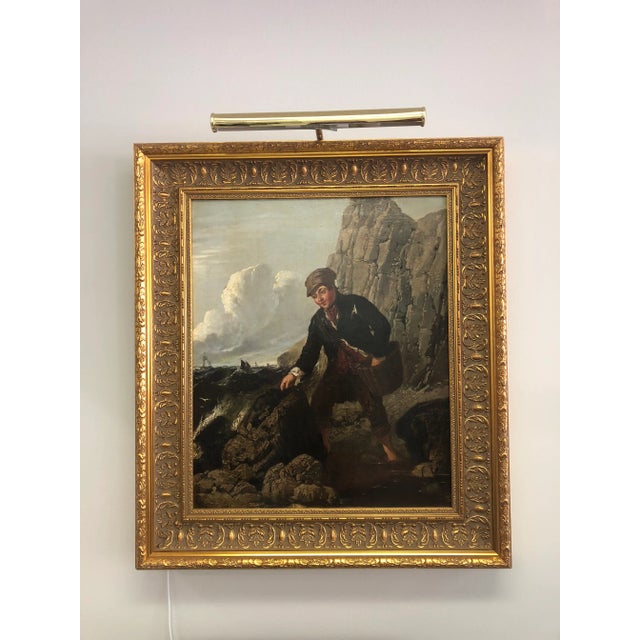 William John Thomas Collins “The Mussel Gatherer” Oil on Canvas Painting For Sale In Richmond - Image 6 of 6