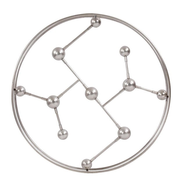 Embracing the Industrial trend, our Callisto Wall Sculpture features metal bars and spheres assembled in a round frame. It...