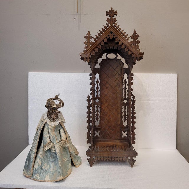 Blue Dressed Image of the Crowned Virgin Mary, Late 18th Century For Sale - Image 8 of 18