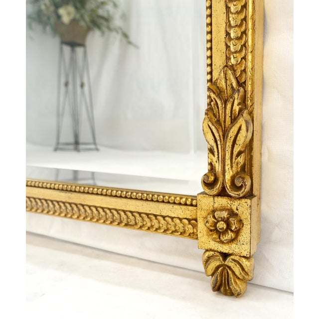 Italian Gilt Gesso Fine Gold Wall Mirror 53x38 Rectangle MINT! For Sale - Image 12 of 15