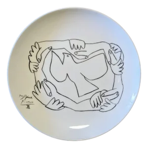 White Circular Porcelain Plate, 1997
