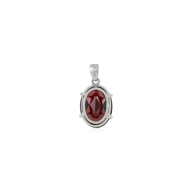 Not Yet Made - Made To Order 9 Carat Garnet Gemstone Boho Solitaire Pendant- Gifts for Him For Sale - Image 5 of 12