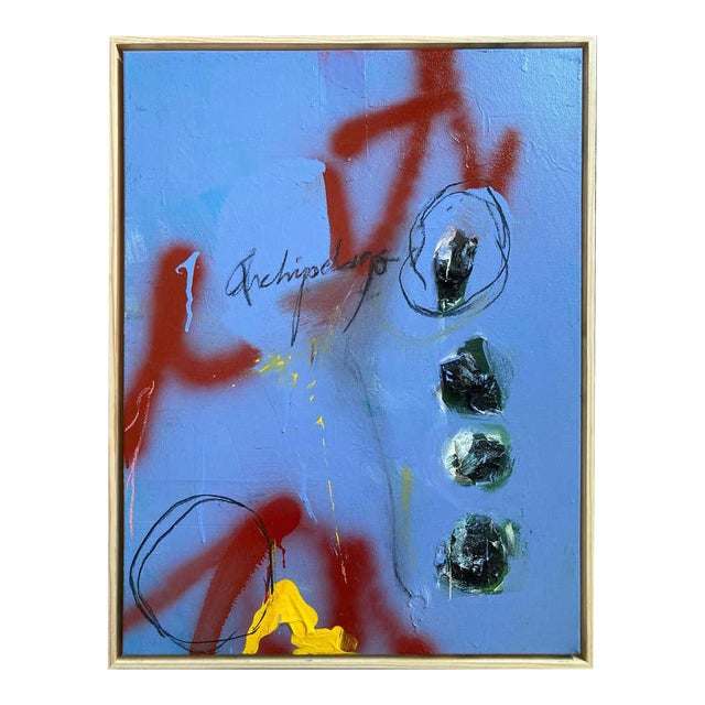 Rosetta #15 (Framed Contemporary Abstract Multimedia Painting), G. Campbell Lyman For Sale