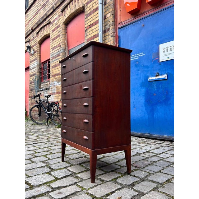 Teak Chest of Drawers with Lock, Denmark For Sale - Image 11 of 11