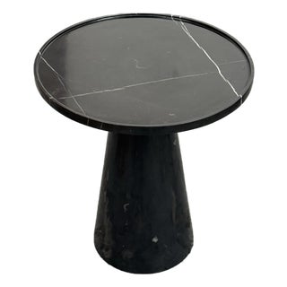 Michael Oren Designs Marquina Marble Pedestal Side Table For Sale