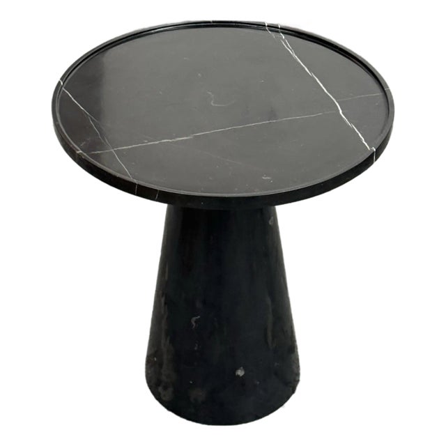 Michael Oren Designs Marquina Marble Pedestal Side Table For Sale