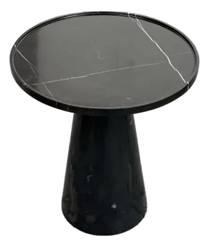 Michael Oren Designs Marquina Marble Pedestal Side Table