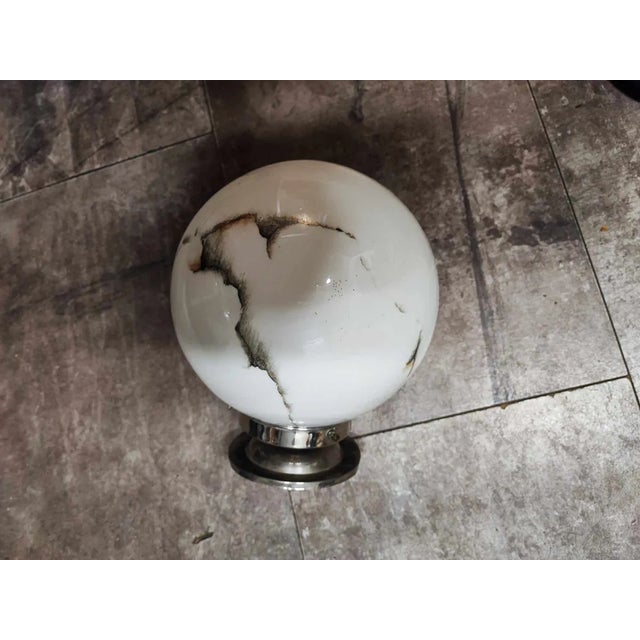 Art Deco Nickel-Plated Brass Ceiling Lamp, 1920s For Sale - Image 3 of 7