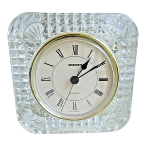 Vinatge MCM Staiger Quartz Lead Crystal France Desk Clock West Germany