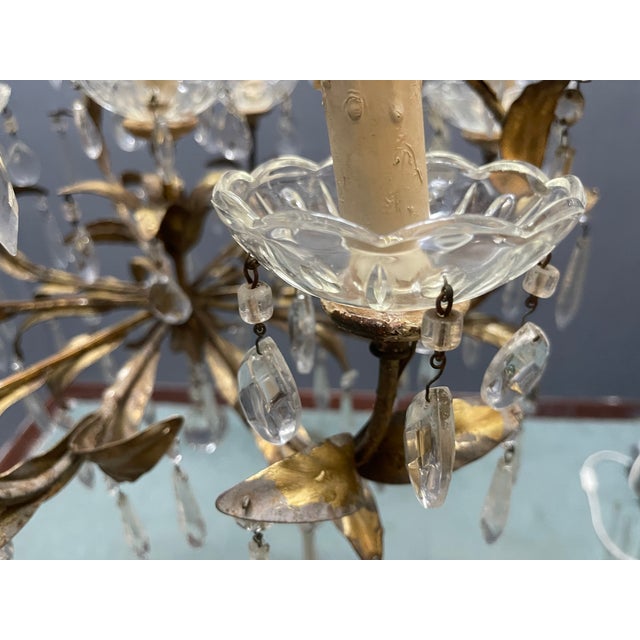 Italian Florentine Tole Chandelier, Italy, 1950s For Sale - Image 6 of 12