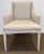 Original retail $3360, stylish Theodore Alexander Organic Modern Valeria Arm Chair Pair, white wood finished wood frames,...