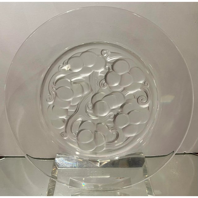 Lalique Lalique French Crystal Marienthal 9” Plate For Sale - Image 4 of 4