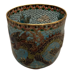 1970s Plique a Jour Cup Cloisonne Glass Museum Collection ￼