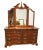 Michael Howard Berkley Collection Solid Cherry 65" Triple Dresser W. Storage Jewelry Mirror For Sale - Image 13 of 13