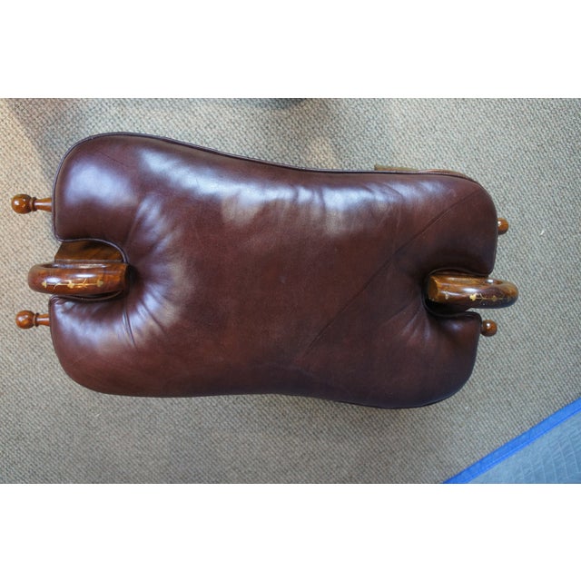 Mid 20th Century Mid 20th Century Moroccan Leather Saddle Camel Stool Foot Rest Ottoman Pouf Bench Seat For Sale - Image 5 of 14