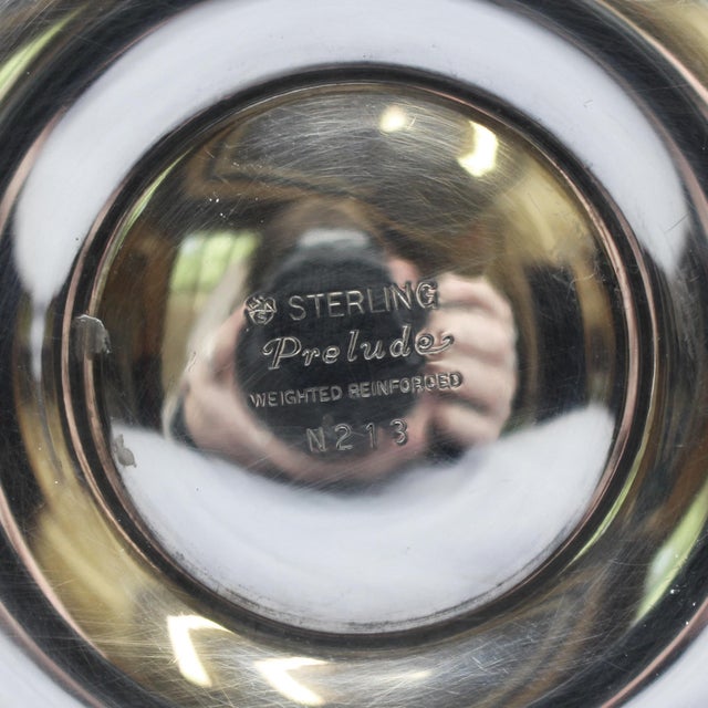 Metal Pair of 7.5" Sterling Silver Weighted Prelude Candlesticks by International For Sale - Image 7 of 7