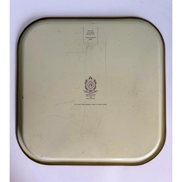 Vintage Daher English Chinoiserie Rooster Square Metal Tray For Sale In Los Angeles - Image 6 of 8