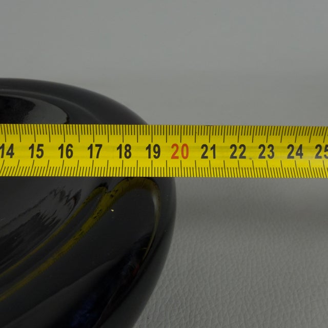 Glass Glossy Black Murano Glass Pocket Empty Bowl, 1970s For Sale - Image 7 of 9