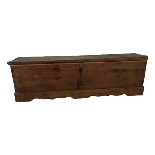 Antique Chest in Thick Pine Wood, 1870 For Sale