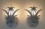 1930s Rare Matched Pair French Art Deco Tropic Palm Aluminum Glass Wall Sconce Lamps 1920's For Sale - Image 5 of 13
