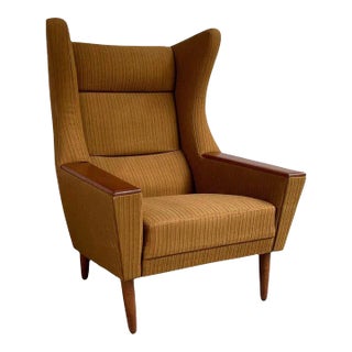 1950s Mid Century Modern Wingback Lounge Chair For Sale