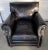 TexStyle Custom Black Aniline Leather Club Chair and Ottoman For Sale - Image 4 of 10