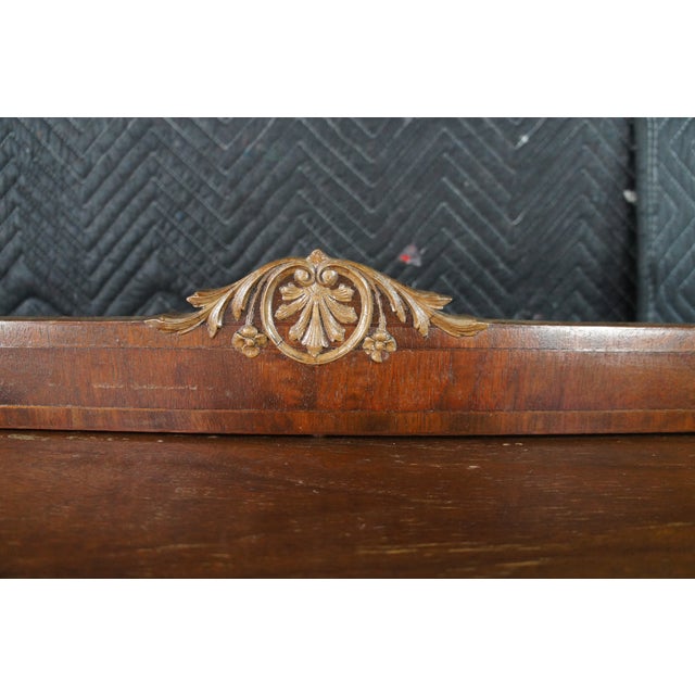 Early 20th Century Antique French Country Queen Anne Style Mahogany Burl Buffet Sideboard Server For Sale - Image 5 of 18