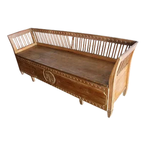 19th Century Gustavian Period Swedish Pine Bench with Storage