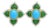 Natural Tsavorite, Turquoise & Diamond Earring in 14k Gold For Sale