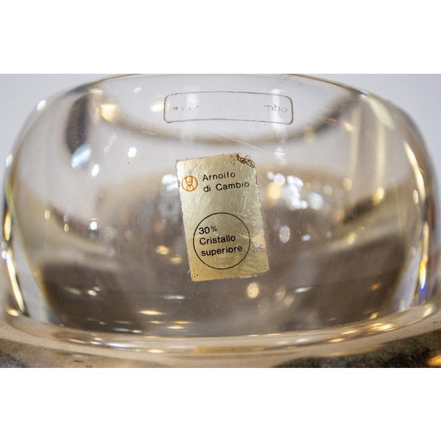 Joe Colombo Crystal and Silver-Plated Metal Ashtray Model Biglia by Joe Colombo for Arnolfo Di Cambio, 1968 For Sale - Image 4 of 5