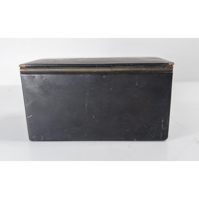 Black 19th Century Imperial Russian Lacquer Tea Caddy Box With Sleigh Scene For Sale - Image 8 of 14