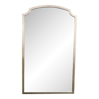 Barclay Buuetera Modern Architectural Silver Leaf Finished Wall Mirror For Sale
