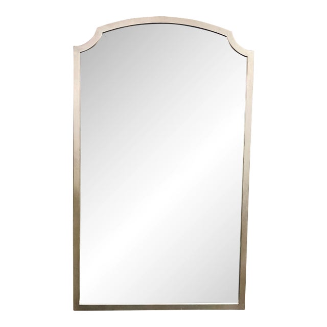 Barclay Buuetera Modern Architectural Silver Leaf Finished Wall Mirror For Sale