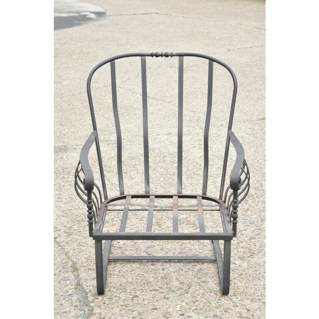 Early 21st Century Meadowcraft Athens Wrought Iron Patio Lounge Chair. Attributed For Sale - Image 12 of 12