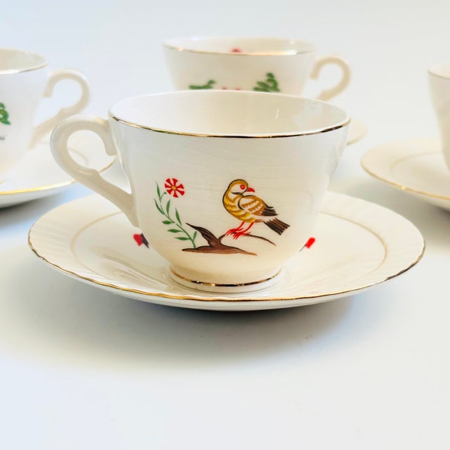 Scandinavian Farmhouse Teacups and Saucers by Figgjo, Norway - Set of 4 For Sale - Image 4 of 12
