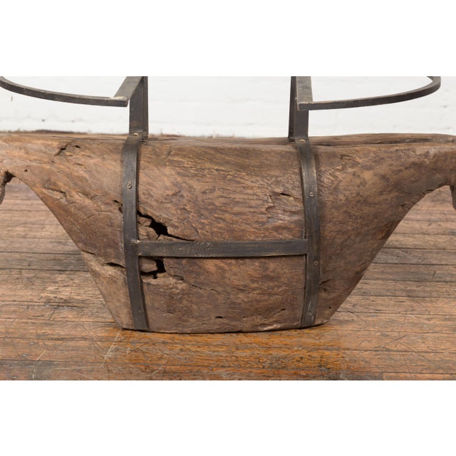 Antique Rustic Wooden Coffee Table Base For Sale - Image 9 of 12