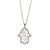 Spiral Design Hamsa Sterling Silver & Diamond Necklace For Sale - Image 9 of 9